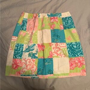 Lilly Pulitzer Pink and Blue A-Line Mini Skirt